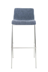 TPFLiving Barhocker Hope 4-Fuß Gestell Metall in Chromoptik Stoff